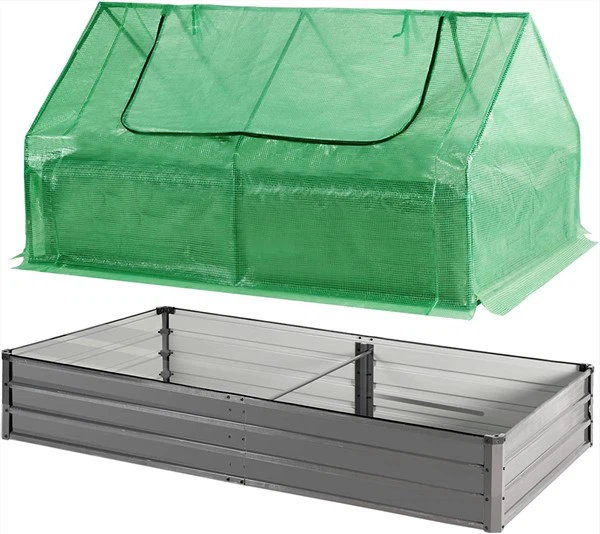 Галванизирано повдигнато градинско легло с покривало